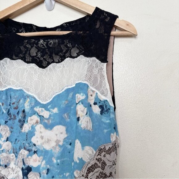 BCBGMAXAZRIA Womens 6 Tahiti Blue Combo Provence Sleeveless Open-Back Gown Maxi - Picture 7 of 15